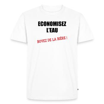 Économisez de l’eau, buvez de la bière - T-shirt Premium bio Homme - blanc - Devant - Nico (187cm)