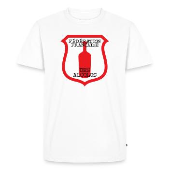 Fédération Française des Alcolos - T-shirt Premium bio Homme - blanc - Devant - Nico (187cm)