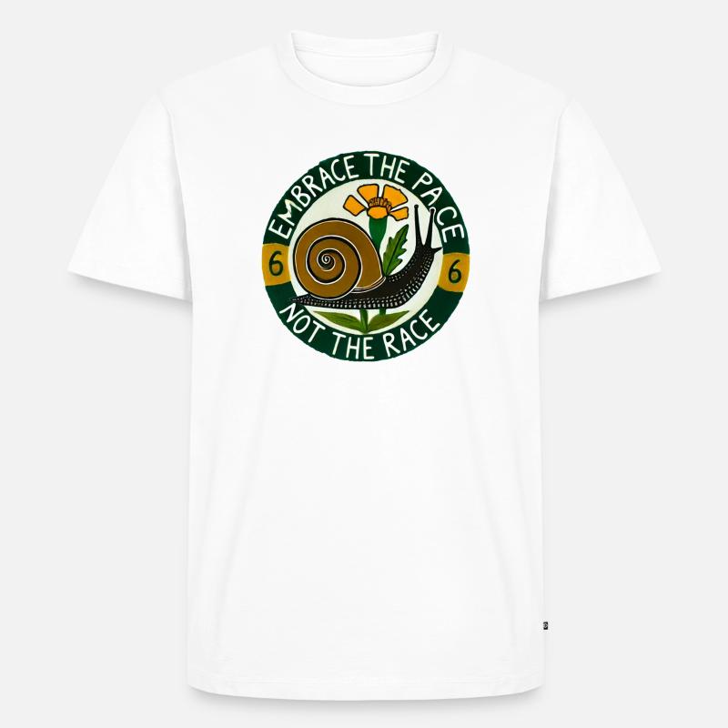 Umarme die langsame Schnecke - Männer Premium Bio T-Shirt - Weiß
