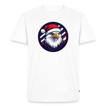 Aigle de Noël dans le cercle du drapeau - T-shirt Premium bio Homme - blanc - Devant - Nico (187cm)