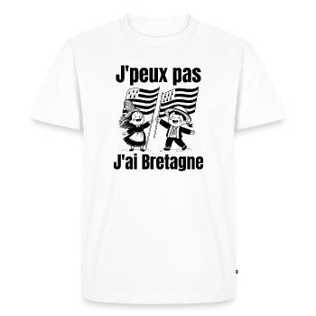 Bretagne, je suis Breton, vive la bretagne - T-shirt Premium bio Homme - blanc - Devant - Nico (187cm)