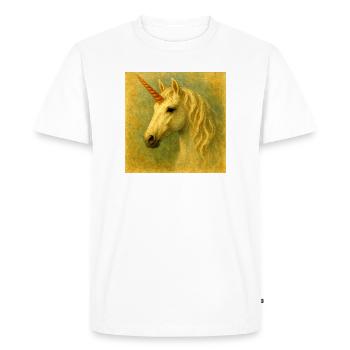 Portrait de licorne peint à chaud - T-shirt Premium bio Homme - blanc - Devant - Nico (187cm)