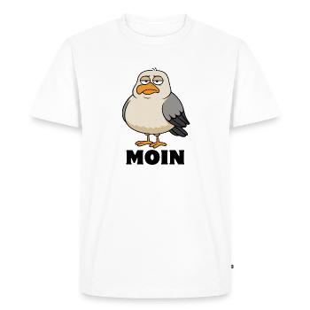 Mouette - Moin - Mer du Nord - Cadeau - T-shirt Premium bio Homme - blanc - Devant - Nico (187cm)
