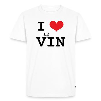 J’aime le vin / Alcool - T-shirt Premium bio Homme - blanc - Devant - Nico (187cm)