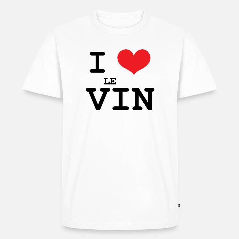 Ich liebe Wein / Alkohol - Männer Premium Bio T-Shirt - Weiß