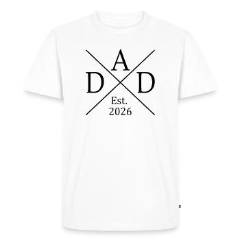 Dad Est. 2026 - Men's Premium Organic T-Shirt - white - Front - Nico (187cm)
