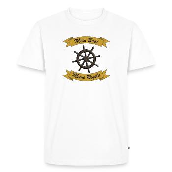Mon bateau, mes règles - Cadeau amusant pour le capitaine - T-shirt Premium bio Homme - blanc - Devant - Nico (187cm)