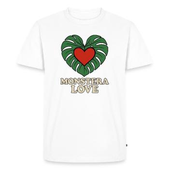 Monstera Love - Men's Premium Organic T-Shirt - white - Front - Nico (187cm)