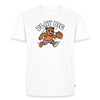Jouer au basket-ball Big Bear - T-shirt Premium bio Homme - blanc - Devant - Nico (187cm)