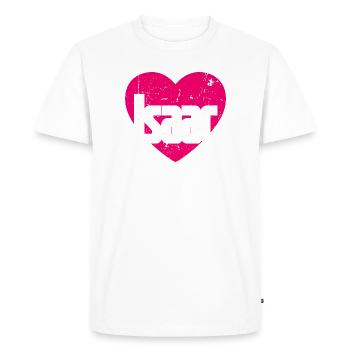 J’aime Isaac Coeur Rose J’aime Isaac - T-shirt Premium bio Homme - blanc - Devant - Nico (187cm)