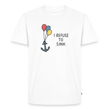 Je refuse de couler – Déclaration maritime positive - T-shirt Premium bio Homme - blanc - Devant - Nico (187cm)