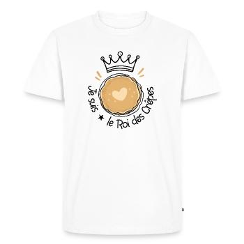 Je suis le roi des crêpes, meilleur cuisiner ! - T-shirt Premium bio Homme - blanc - Devant - Nico (187cm)
