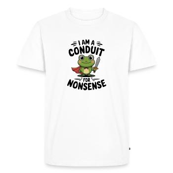 Je suis un canal pour la grenouille drôle absurde - T-shirt Premium bio Homme - blanc - Devant - Nico (187cm)