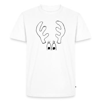 Moose with big eyes - Men's Premium Organic T-Shirt - white - Front - Nico (187cm)