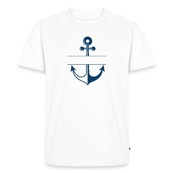 Personalized Blue Fishing Anchor - Men's Premium Organic T-Shirt - white - Front - Nico (187cm)