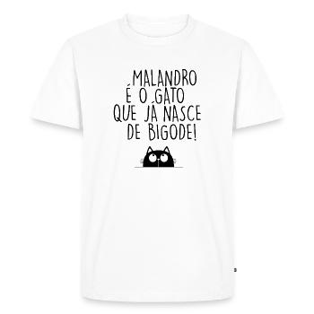 Malandro é o Gato que já nasce de bigode - Men's Premium Organic T-Shirt - white - Front - Nico (187cm)