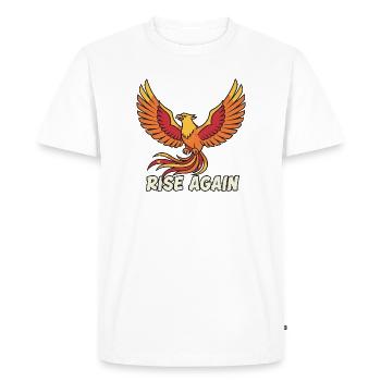 Phoenix Rise Again Motif - T-shirt Premium bio Homme - blanc - Devant - Nico (187cm)