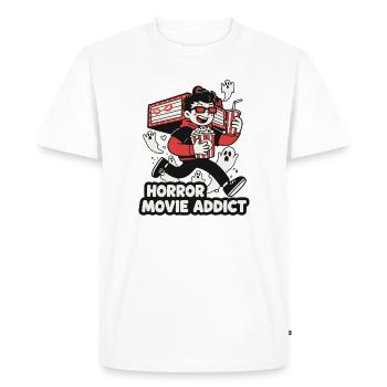 Horror Movie Addicted Moviegoer - Men's Premium Organic T-Shirt - white - Front - Nico (187cm)
