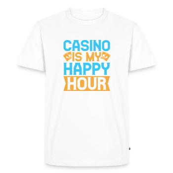 Gambling Fan Casino est mon happy hour casino - T-shirt Premium bio Homme - blanc - Devant - Nico (187cm)
