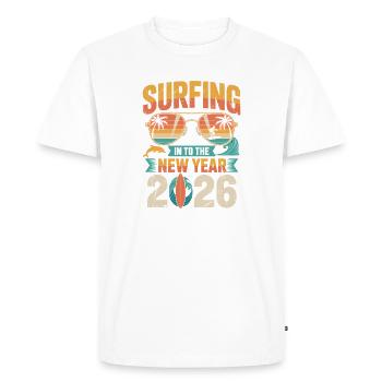 Surfing into the New Year 2026 - Men's Premium Organic T-Shirt - white - Front - Nico (187cm)