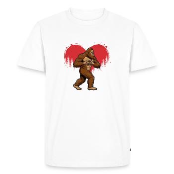 Signe d’amour de Bigfoot Couple drôle de Valentine Matching - T-shirt Premium bio Homme - blanc - Devant - Nico (187cm)