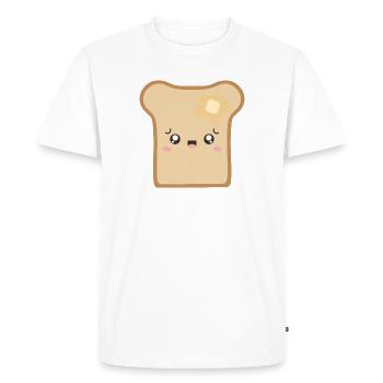 Toast kawaii avec du beurre fondu - T-shirt Premium bio Homme - blanc - Devant - Nico (187cm)