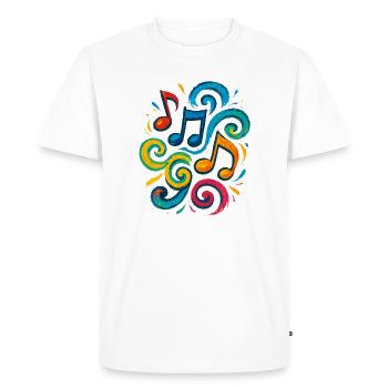 Notes de musique colorées - T-shirt Premium bio Homme - blanc - Devant - Nico (187cm)