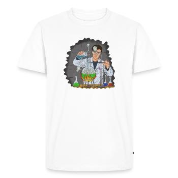 Maître expérimentateur en chimie du feu - T-shirt Premium bio Homme - blanc - Devant - Nico (187cm)