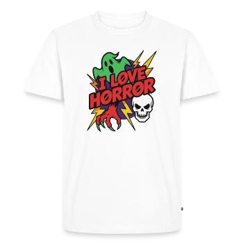 I Love Horror Retro Cartoons - Men's Premium Organic T-Shirt - white - Front - Nico (187cm)