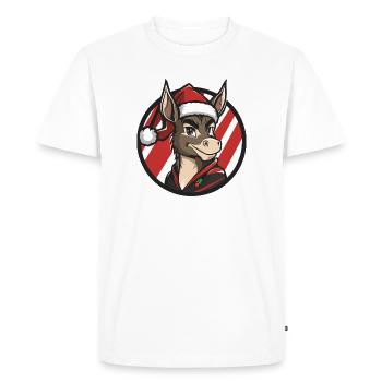 Motif de l’âne du Père Noël - T-shirt Premium bio Homme - blanc - Devant - Nico (187cm)