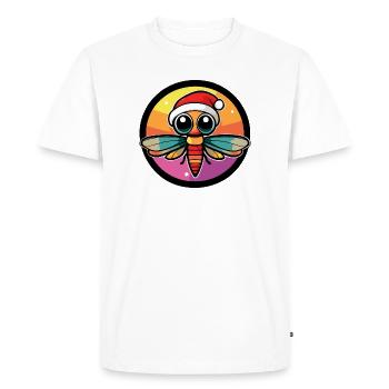 Kawaii Bee dans le cercle du Santa Hat - T-shirt Premium bio Homme - blanc - Devant - Nico (187cm)