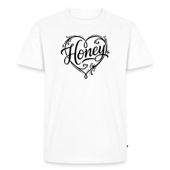 Style de tatouage calligraphique Honey - T-shirt Premium bio Homme - blanc - Devant - Nico (187cm)