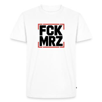 Copy of FCK MAR - Anti CDU/CSU Logo - Men's Premium Organic T-Shirt - white - Front - Nico (187cm)