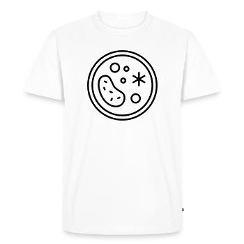 Boîte de Petri avec champignons, germes, virus et bactéries - T-shirt Premium bio Homme - blanc - Devant - Nico (187cm)