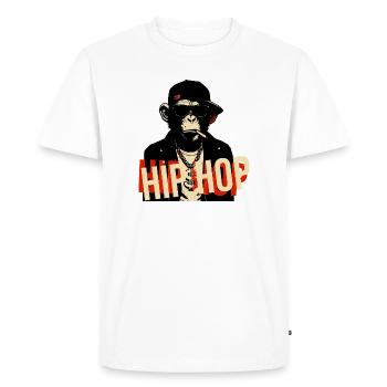 Icône du Hip Hop Chimpanzé Bling - T-shirt Premium bio Homme - blanc - Devant - Nico (187cm)