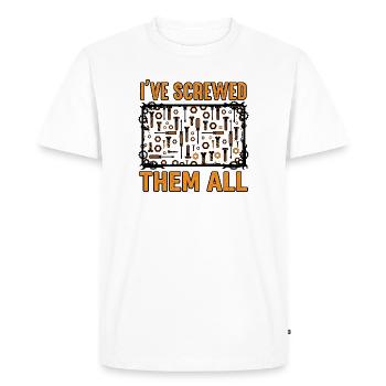 Je les ai tous bousillés avec un screwdriver drôle en disant - T-shirt Premium bio Homme - blanc - Devant - Nico (187cm)