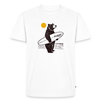 California Surf Bear - Men's Premium Organic T-Shirt - white - Front - Nico (187cm)