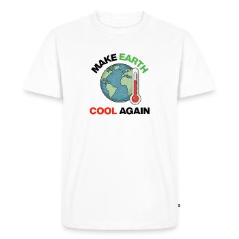 Make Earth Cool Again – Act Now - Men's Premium Organic T-Shirt - white - Front - Nico (187cm)
