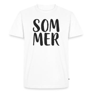 Style de lettrage à la main d’été - T-shirt Premium bio Homme - blanc - Devant - Nico (187cm)