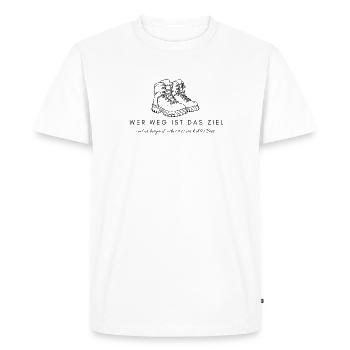 Der_weg_ist_das_ziel - T-shirt Premium bio Homme - blanc - Devant - Nico (187cm)