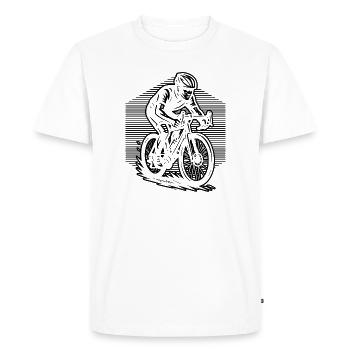 Motif emblématique du vélo de route - T-shirt Premium bio Homme - blanc - Devant - Nico (187cm)