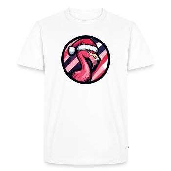 Design de Noël du Père Noël Flamant rose - T-shirt Premium bio Homme - blanc - Devant - Nico (187cm)