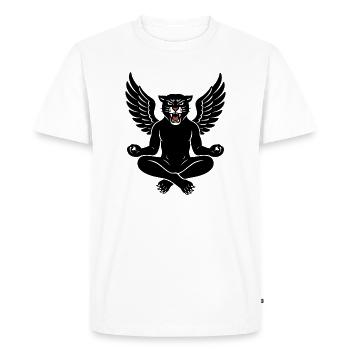 Winged Panther Zen Meditation - Men's Premium Organic T-Shirt - white - Front - Nico (187cm)
