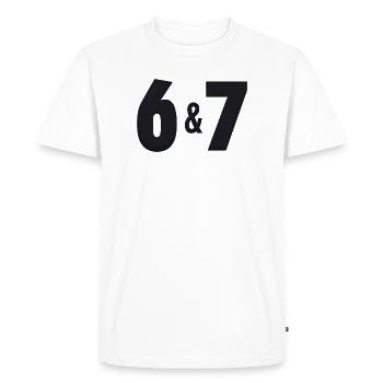 6 7 – T-shirt collectif & stylé - T-shirt Premium bio Homme - blanc - Devant - Nico (187cm)