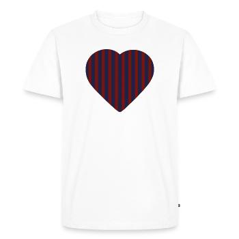 Cœur Rouge-Bleu - T-shirt Premium bio Homme - blanc - Devant - Nico (187cm)