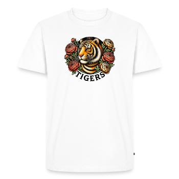 Tatouage vintage Floral Tiger Crest 1987 - T-shirt Premium bio Homme - blanc - Devant - Nico (187cm)