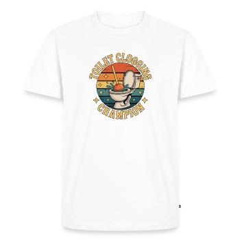 Toilet Clogging Champion Klo Humor - Men's Premium Organic T-Shirt - white - Front - Nico (187cm)