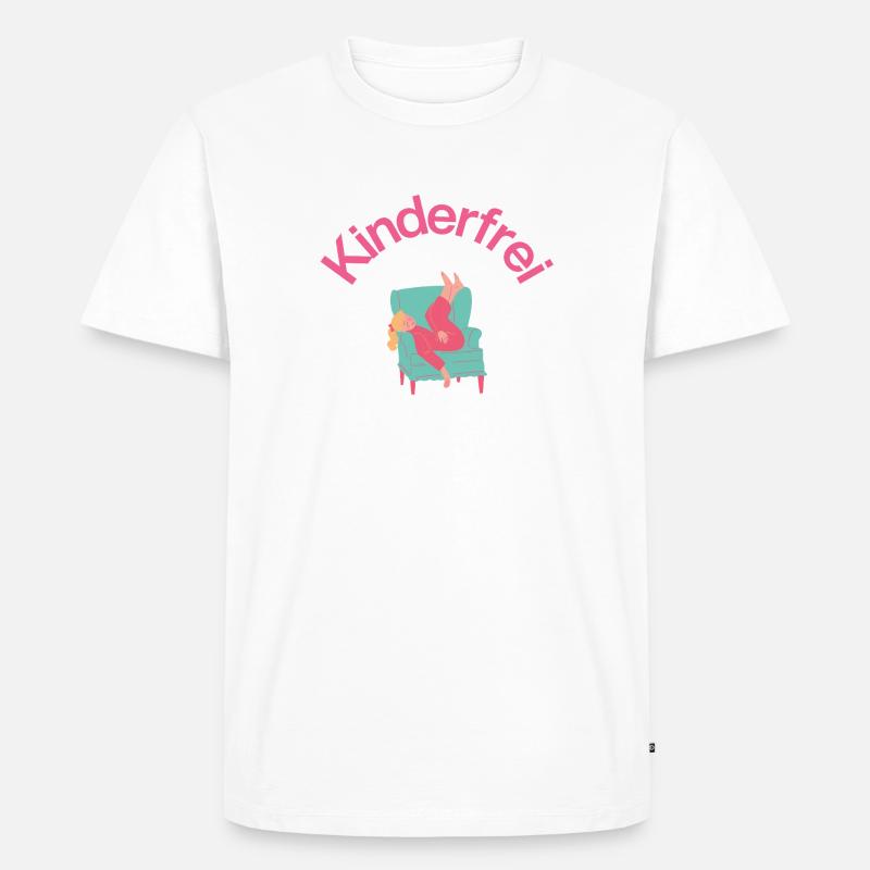 Kinderfrei – Sofa, Schlaf & Stille, Mutter schläft - Männer Premium Bio T-Shirt - Weiß