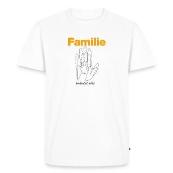 La famille, c’est tout – des mains qui se connectent - T-shirt Premium bio Homme - blanc - Devant - Nico (187cm)