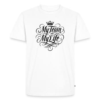 Mon équipe, ma vie - T-shirt Premium bio Homme - blanc - Devant - Nico (187cm)